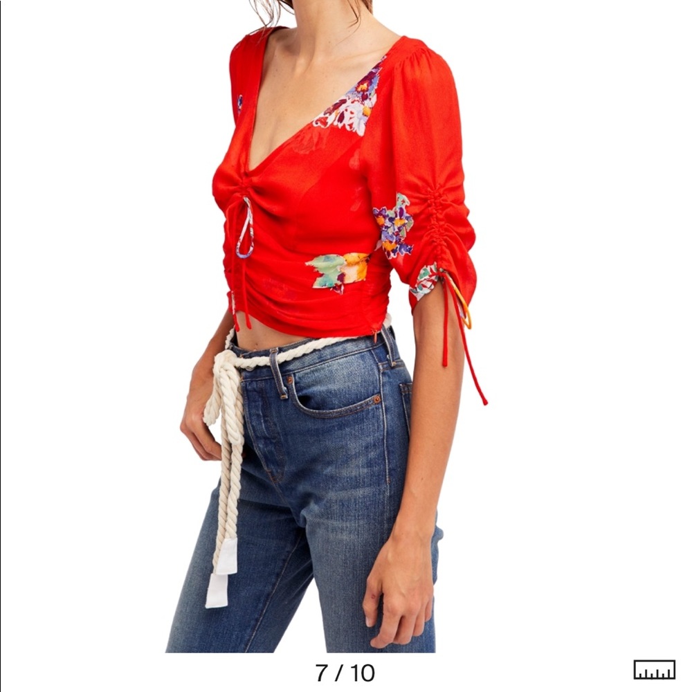 Free People Red Flowers Pattern